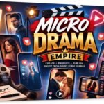 A modern laptop showing social media analytics graphs representing the Micro Drama Empire review strategies.