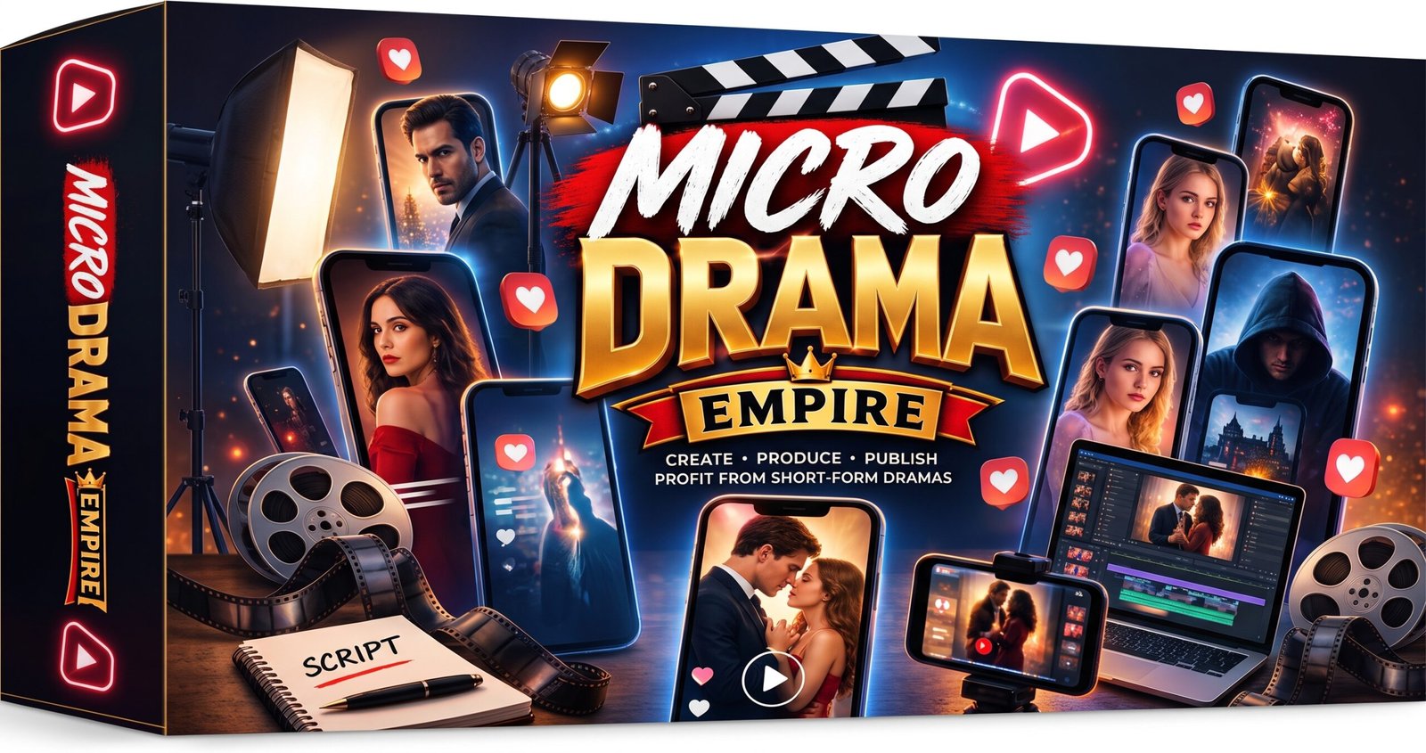Micro Drama Empire Review: Viral 1-Minute Soap Operas? | Offer Gain A modern laptop showing social media analytics graphs representing the Micro Drama Empire review strategies.